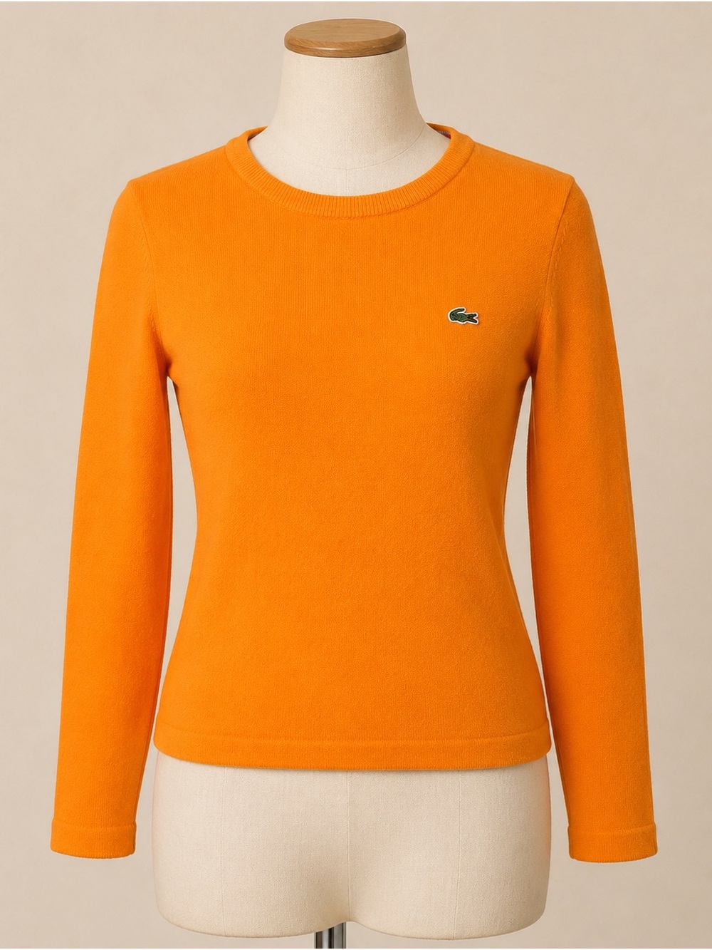 Vintage Collector Lacoste Made in France Orange Crewneck Knit Sweater XS-S FR 36 - Picture 4 of 17